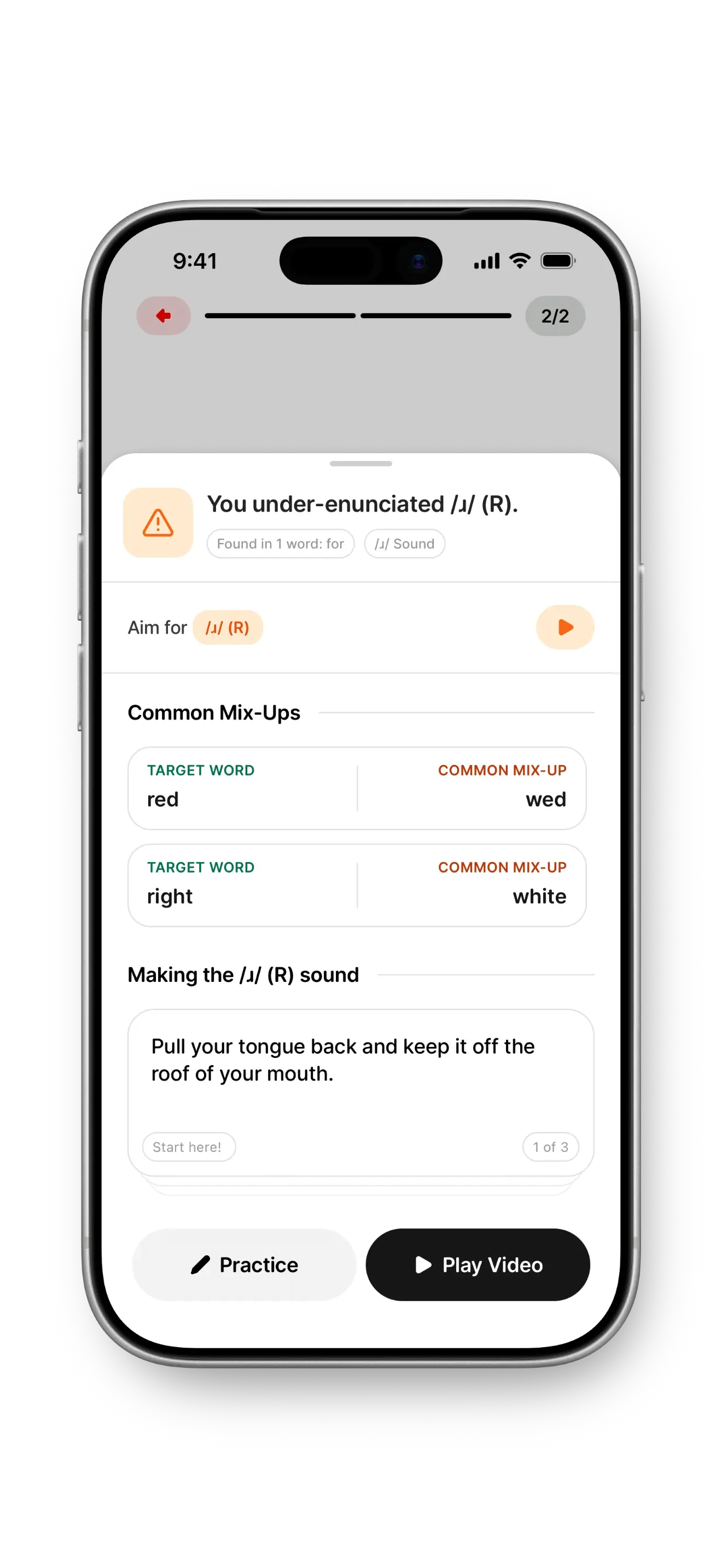 Preview of the Slay Speech mobile app